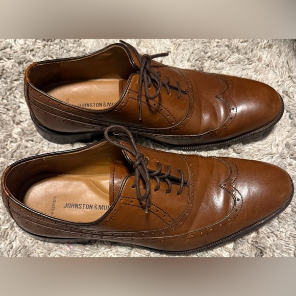 Johnston & Murphy Wingtip Oxford Shoes Brown Leather Men